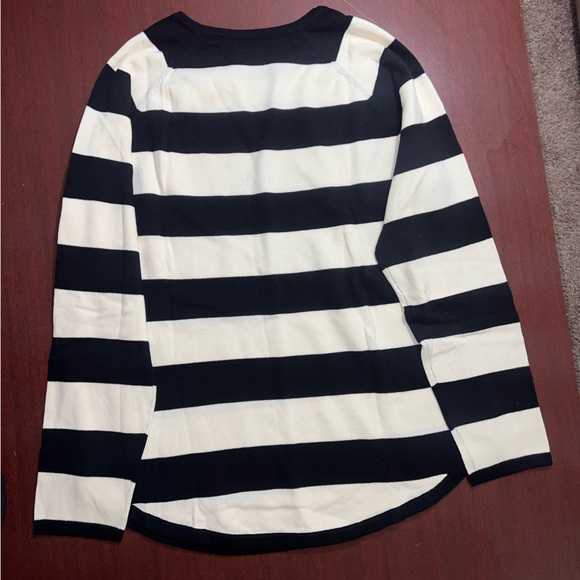 Jeanne Pierre Black and Cream Knit Top - Picture 3 of 3